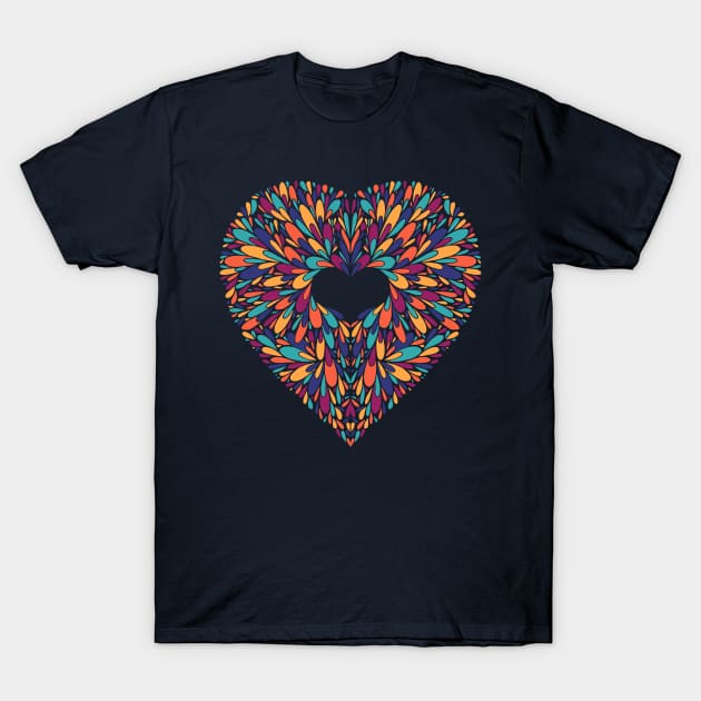 Colorful Blossoming Heart T-Shirt by kallyfactory